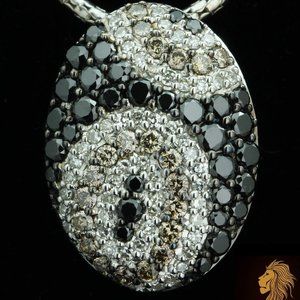NEW / EFFY "Confetti" Multi Color Diamond Animal Print Necklace / 14K